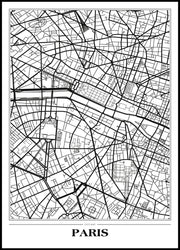 Map Paris white | POSTER BOARD