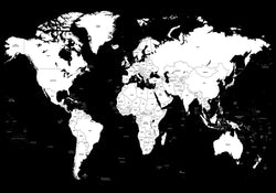 WorldMap Black | Poster board