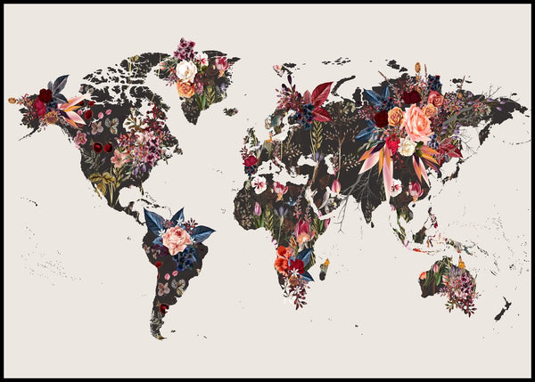 Worldmap flowers | POSTER BOARD